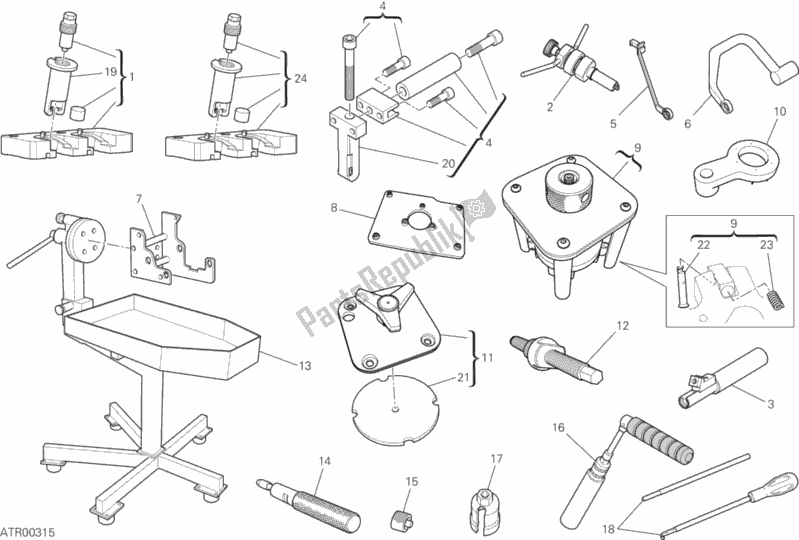 All parts for the 01b - Workshop Service Tools of the Ducati Superbike 1199 Panigale Superleggera 2014